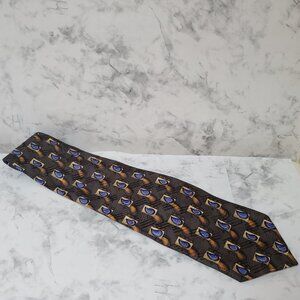 Vintage Silk Tie Hand Sewn Hand Printed  Robert Talbott Necktie